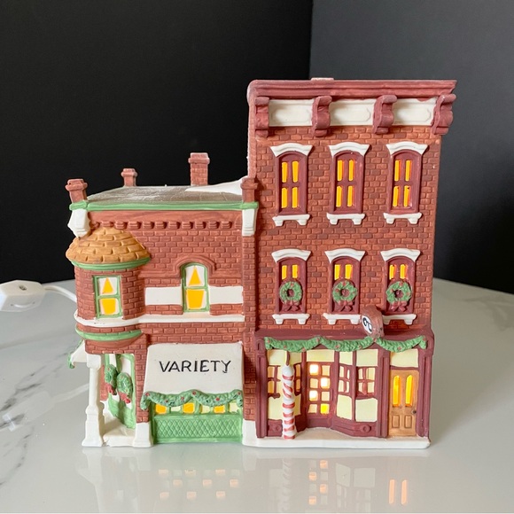 "Variety Store & Barbershop" Christmas in the City Snow Village by Dept. 56 - Picture 1 of 14